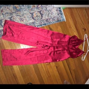 Red satin Romper